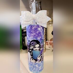 Book Inspired Tumbler W/Straw Topper